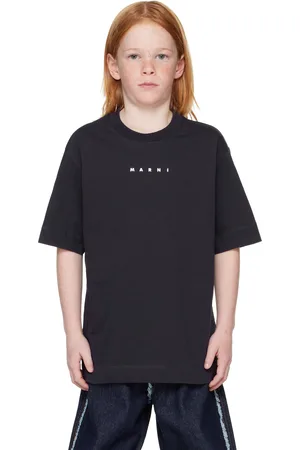 Marni Kids Navy Logo T-shirt