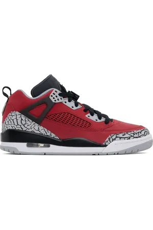 Nike Red & Gray Jordan Spizike Low Sneakers