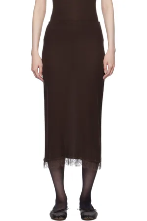 The Row Brown Indira Midi Skirt