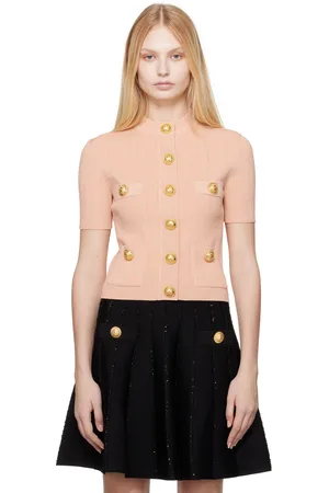 Balmain Pink 4-Pocket Knitted Cardigan