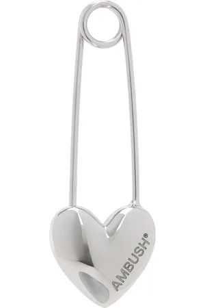 AMBUSH Silver Heart Safety Pin Single Earring