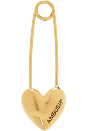 AMBUSH Gold Heart Safety Pin Single Earring