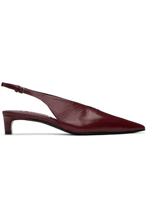Jil Sander Burgundy Slingback Heels