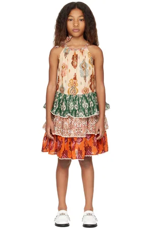 ZIMMERMANN Kids Multicolor Wylie Halter Tiered Dress