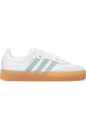 adidas White & Blue Sambae Sneakers