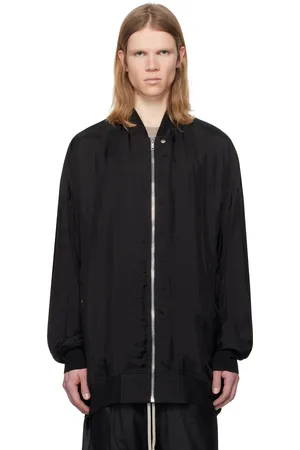 Rick Owens Black Hollywood Peter Flight Bomber Jacket