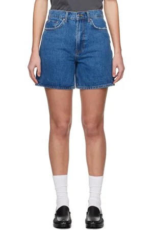 ANINE BING Blue Kat Denim Shorts
