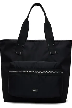 SACAI Black Pocket Large Tote