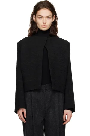 Totême Black Cropped Bouclé Jacket