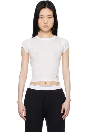 Alexander Wang Crystal Hotfix Short Sleeve T-shirt