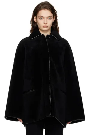 Totême Black Teddy Overshirt Shearling Jacket