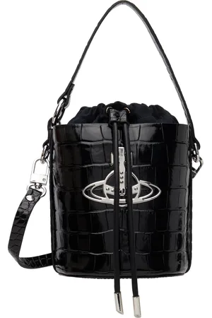 Vivienne Westwood Black Daisy Drawstring Bucket Bag
