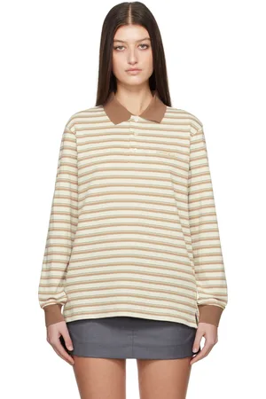 DUNST Beige Multi Stripe Collared Polo
