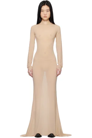 Vetements Beige Stocking Styling Maxi Dress