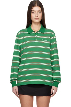 DUNST Green Multi Stripe Collared Polo