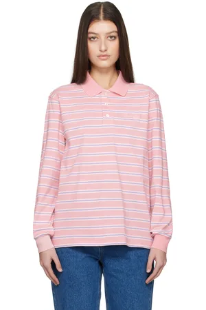 DUNST Pink Multi Stripe Collared Polo