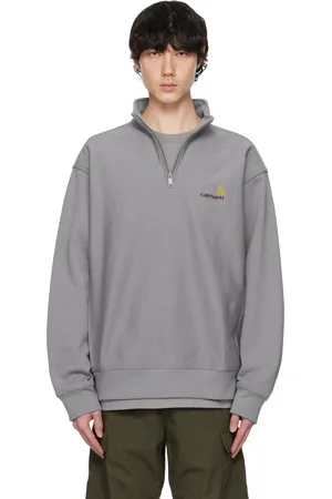 Carhartt Gray Half Zip American Script Sweatshirt