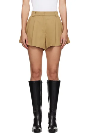 Alexander Wang Beige High-Waist Flared Shorts