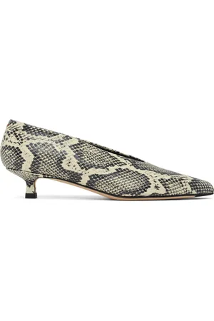 Aeyde Beige & Black Clara Leather Heels