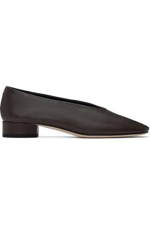 Aeyde Brown Delia Leather Ballerina Flats