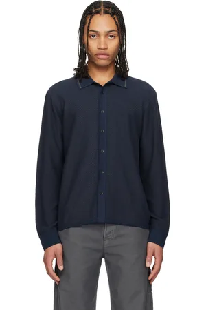 RAG&BONE Navy Harvey Knit Shirt