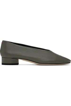 Aeyde Gray Delia Leather Ballerina Flats