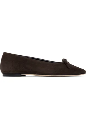 Aeyde Brown Delfina Suede Ballerina Flats