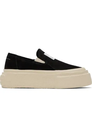 Maison Margiela Black Suede Platform Slip-On Sneakers