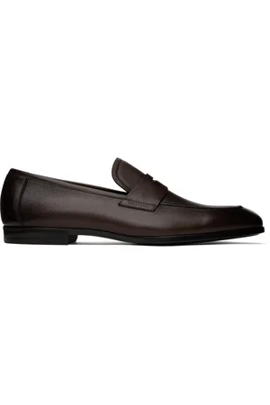 Tom Ford Brown Supple Grain Leather Sean Penny Loafers