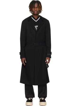 Maison Margiela Black Wool & Cotton Gabardine Trench Coat