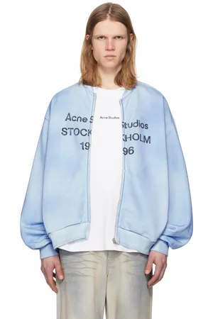 Acne Studios Blue Logo Zip Sweater