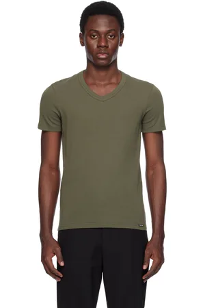 Tom Ford Khaki Cotton Stretch Jersey T-shirt
