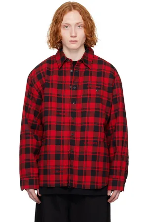 Vetements Red Padded Flannel Overshirt