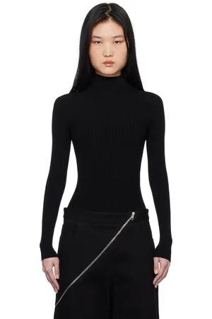 Alaïa Black Ribbed Knit Bodysuit