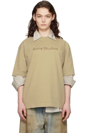 Acne Studios Beige Relaxed Fit Logo T-shirt