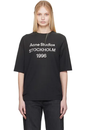 Acne Studios Black Relaxed Fit Logo T-shirt