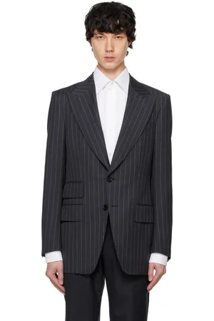 Tom Ford Gray Sharp Stripe Atticus Blazer