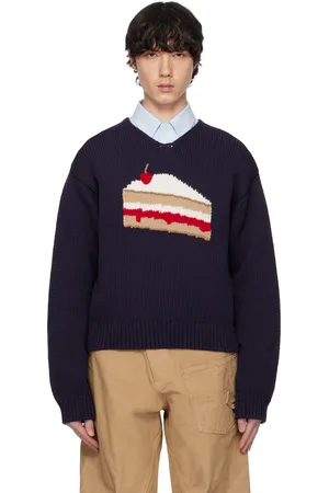 J.W.Anderson Navy Cake Intarsia Sweater