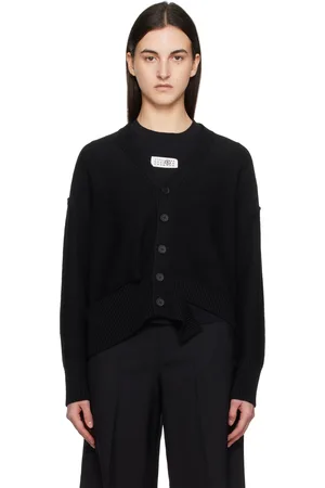 Maison Margiela Black Boxy Ripped Cardigan