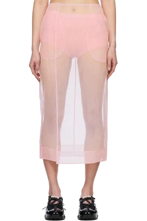 Simone Rocha Sheer Slit Pencil Midi Skirt