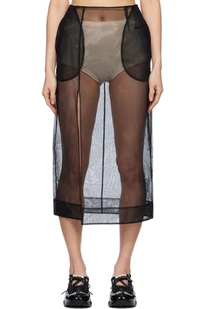 Simone Rocha Sheer Slit Pencil Midi Skirt