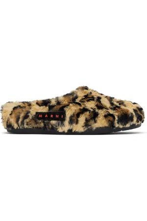 Marni SSENSE Exclusive Kids Beige & Black Fussbett Sabot Mules