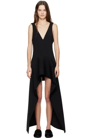 J.W.Anderson Black V-Neck Draped Minidress