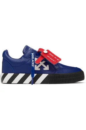 OFF-WHITE Kids Blue Vulcanized Leather Sneakers
