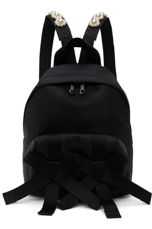 Simone Rocha Black Beaded Utility Bow Backpack