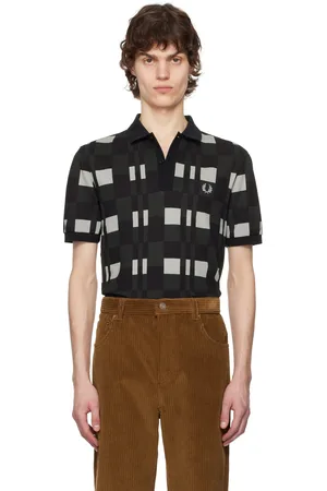 Fred Perry Green & Black Split Chequerboard Polo