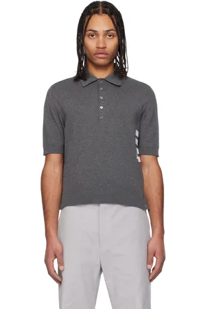 Thom Browne Gray Relaxed Fit 4-Bar Polo