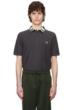 Fred Perry Gray Chequerboard Collar Polo