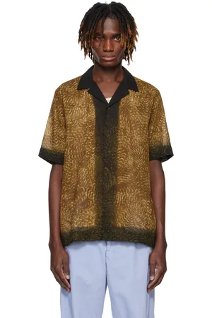 DRIES VAN NOTEN Tan Boxy Cotton Shirt