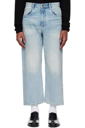 Fax Copy Express Blue Low-Rise Loose-Fit Jeans